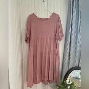 Blush Tiered Ruffle Dress